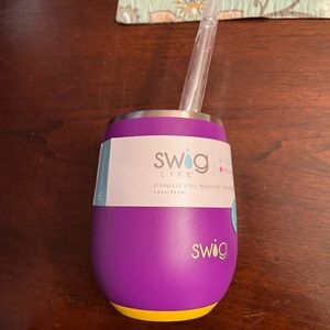 LSU purple gold SWIG wine glass